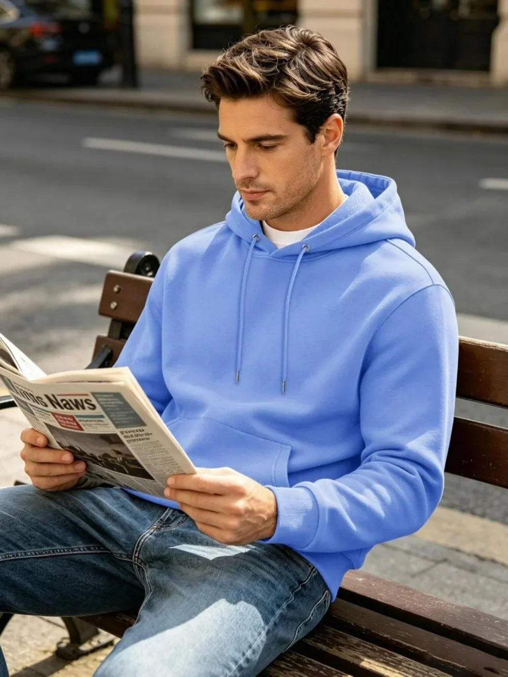 Men's Fleece Lined Active Hoodie, Casual Athletic Pullover with Kangaroo Pocket